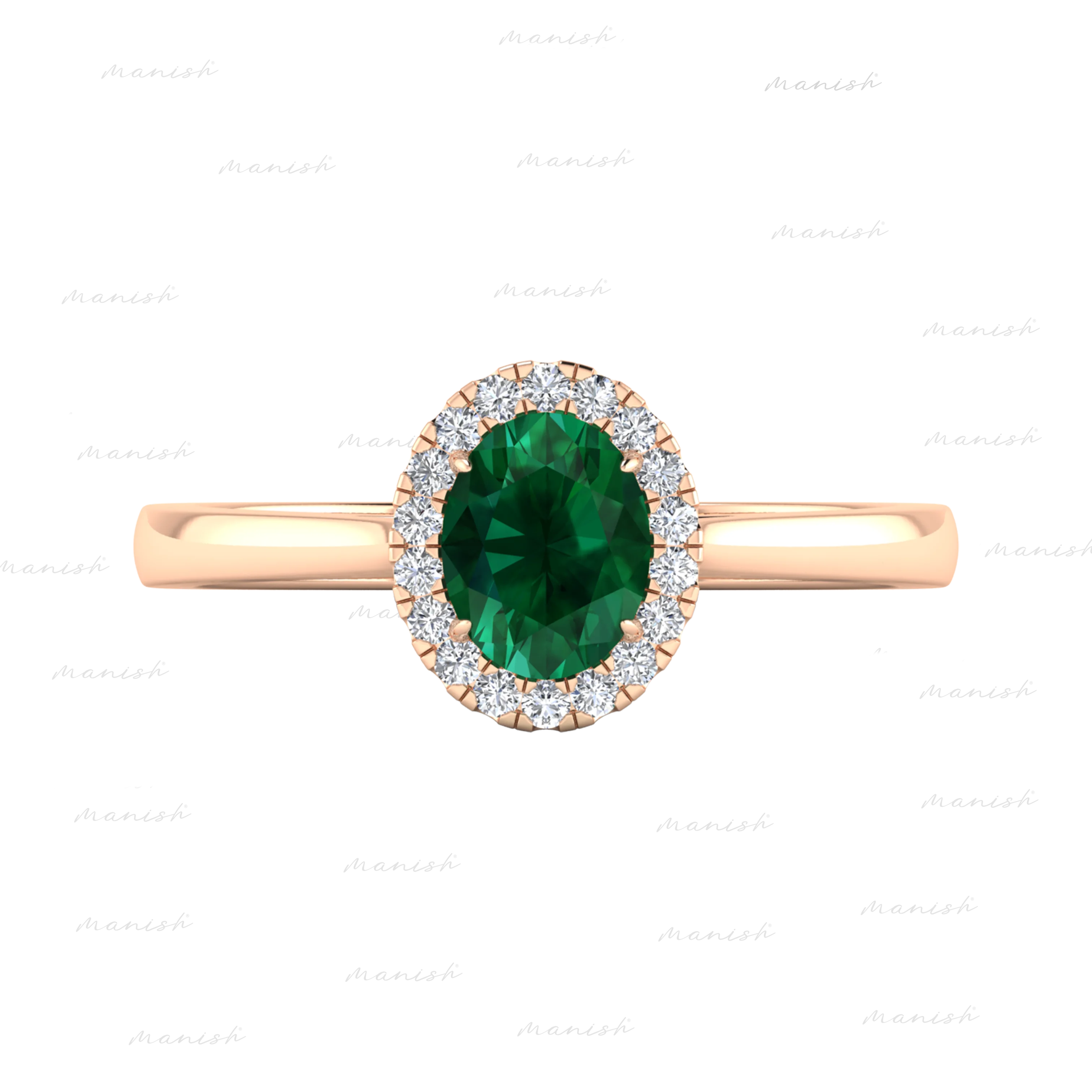 Eloa Diamond and Emerald Ring